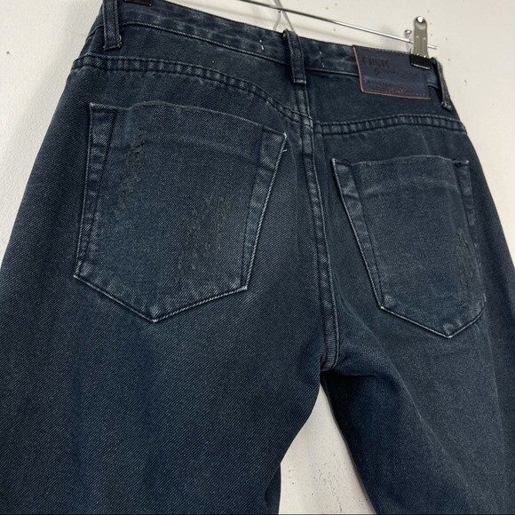 One Teaspoon Trashed Freebirds Jeans Fox Black Ripped Low Rise Distressed Y2K 24 - Picture 12 of 16